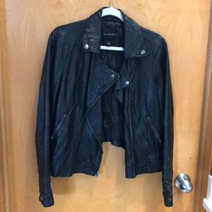 Faux leather crinkle jacket